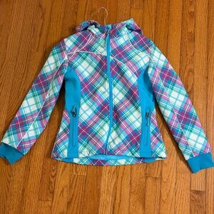 Snozu Kids Plaid Raincoat - Blue and Pink